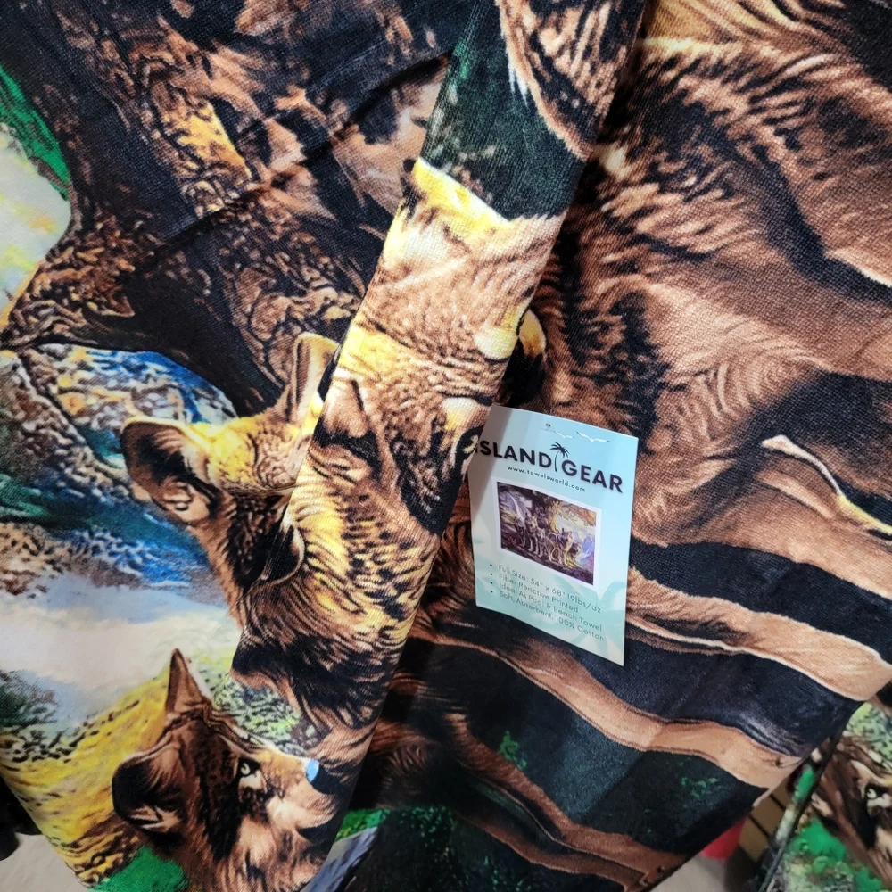 Summer Deal🏷 Large Wolf Design Towel Wolf Print Beach Towel, For Decor